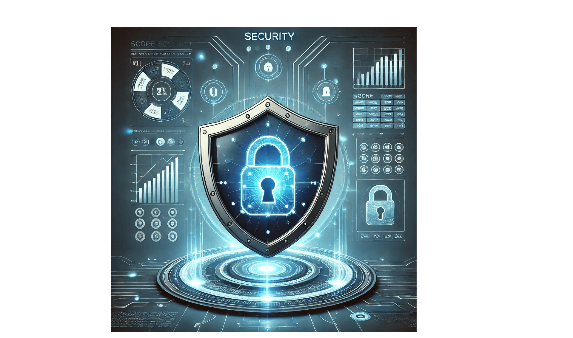 Cyber security dashboard and compliance controls illustration